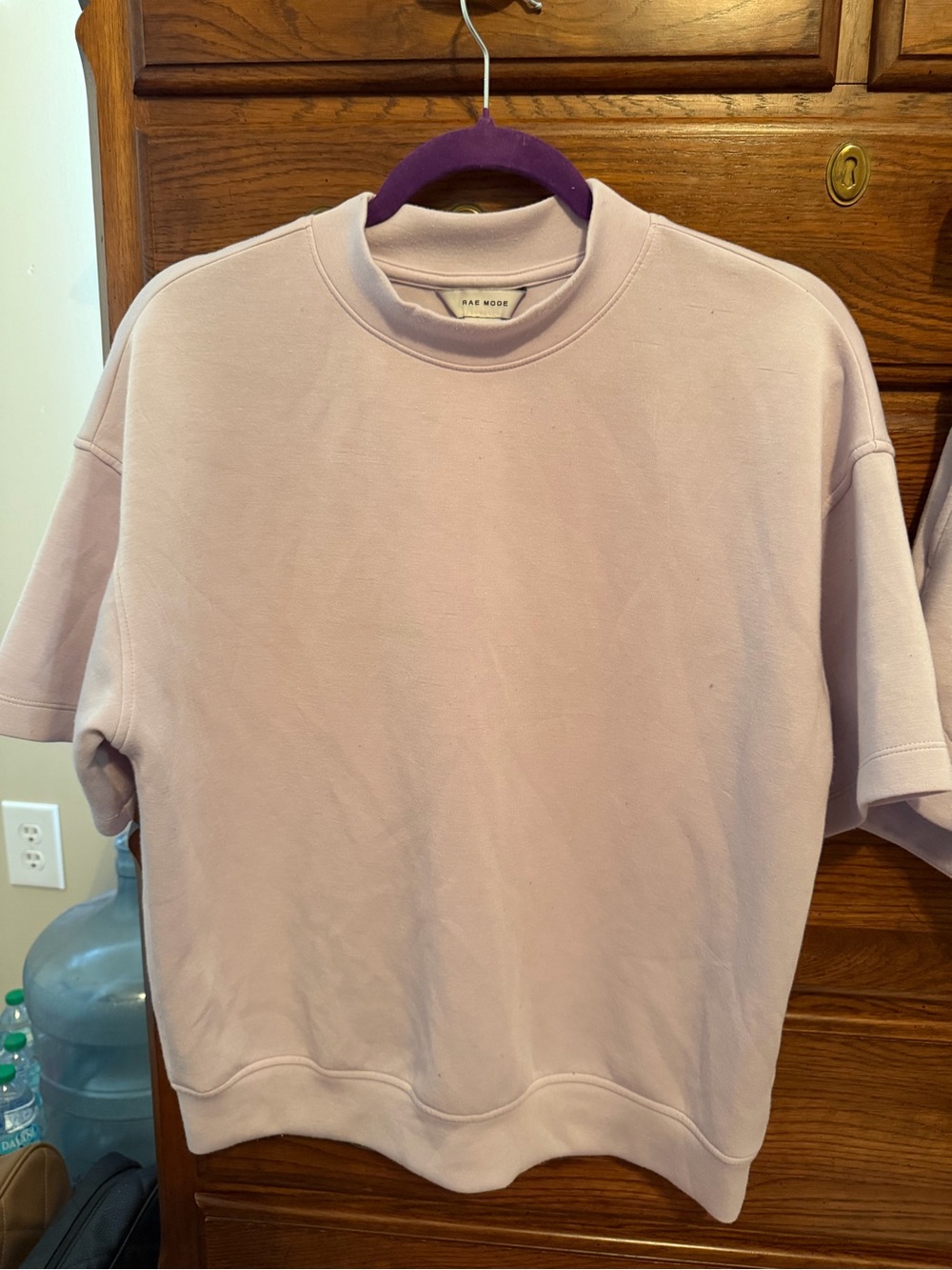 Athleisure Lilac Short-Sleeve Sweatshirt & Drawstring Shorts Set - Picture 2 of 7